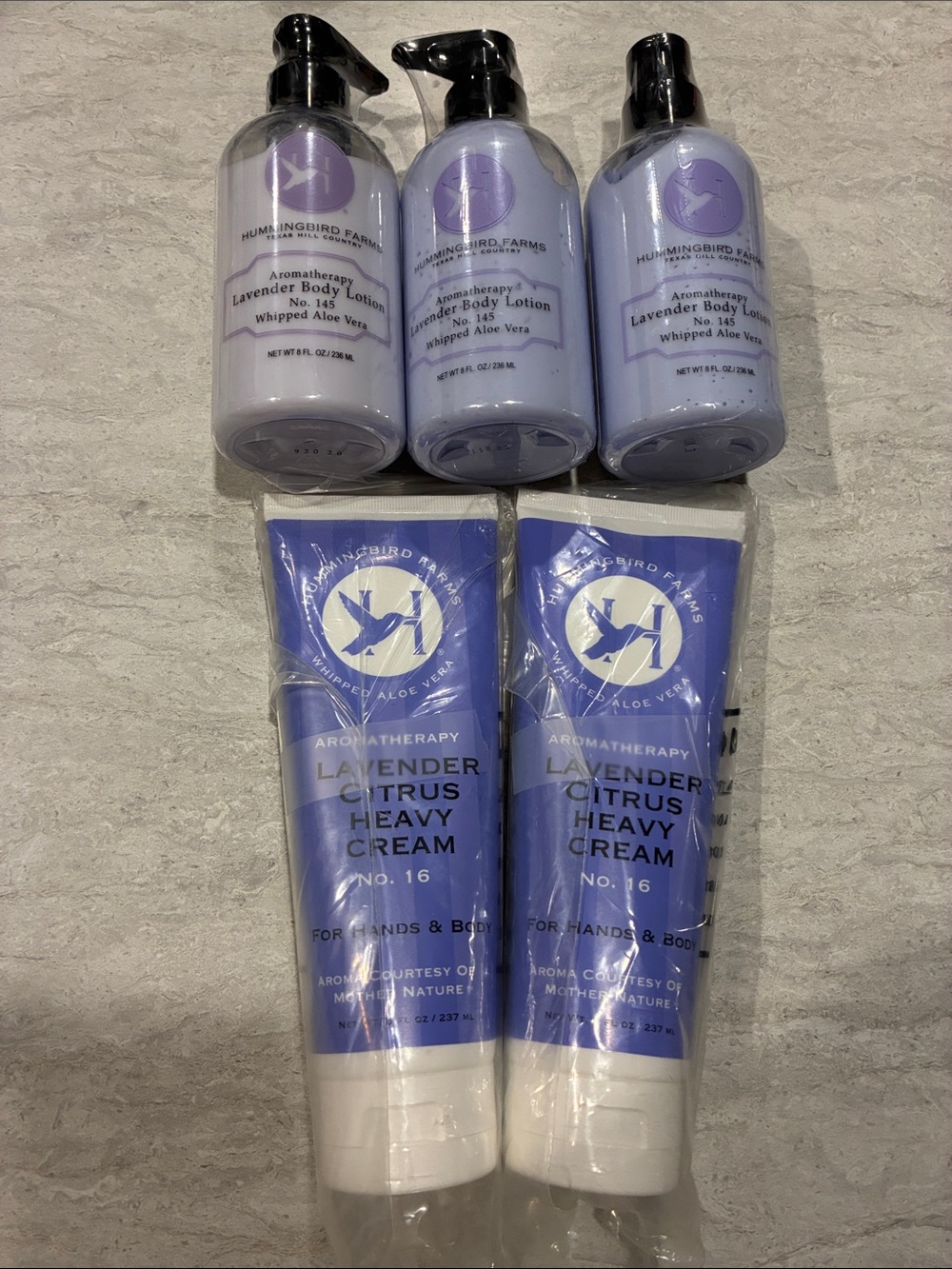 Hummingbird Farms Lavender Citrus Body Lotion & Heavy Cream Set
